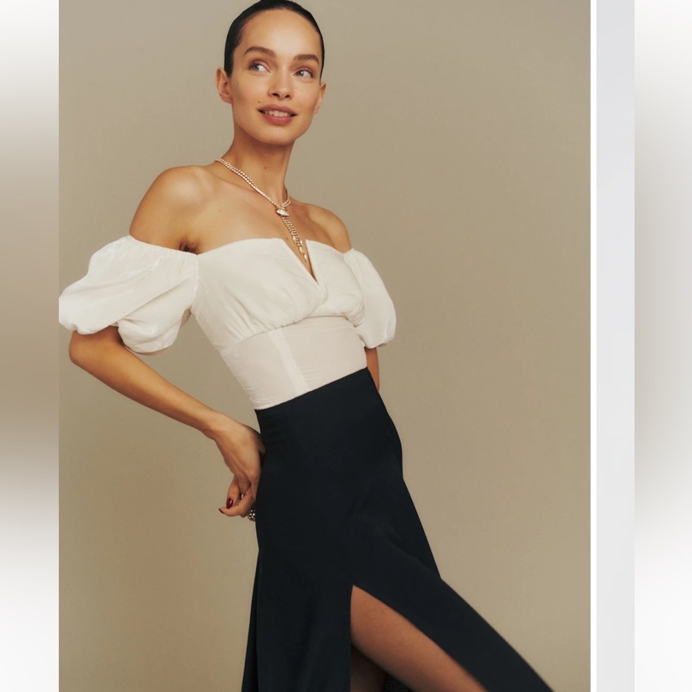 Reformation Amina Velvet Top Fior Di Latte - Size 4
